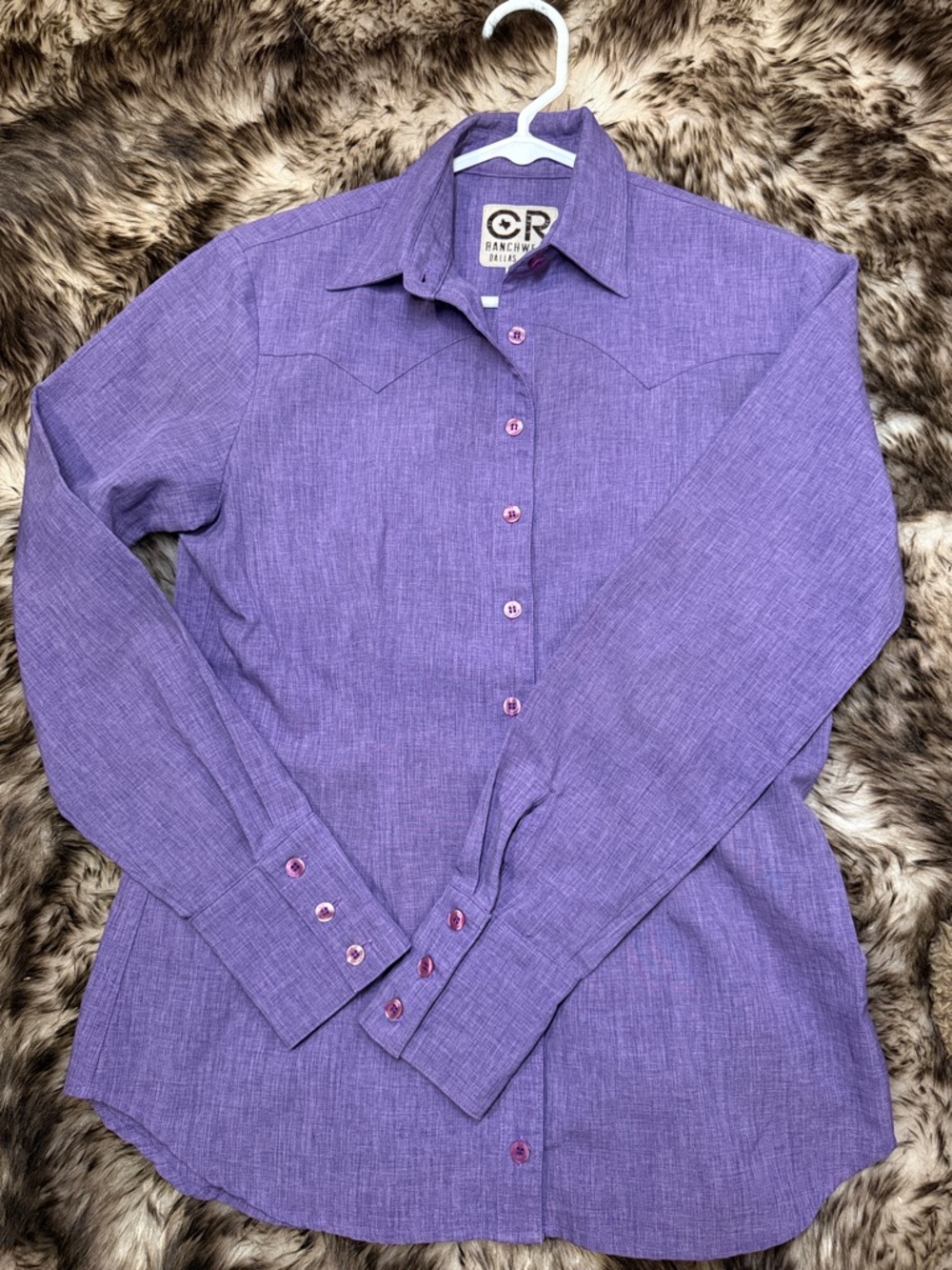 CR Ranchwear Purple Button-Down Western Shirt